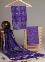 Linen Cotton Purple Casual Wear Printed Salwar Suit